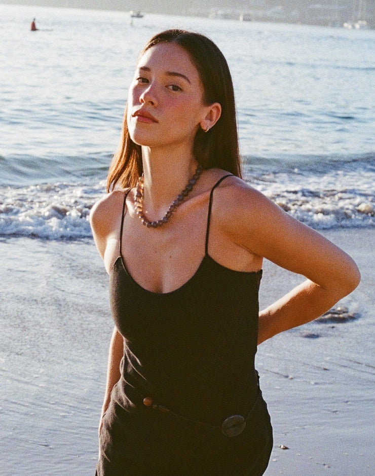 Chunky Leia Necklace / Grey Chalcedony