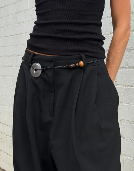 Delilah Beaded Belt / Grey Agate