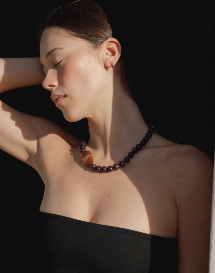 Chunky Nora Necklace / Plum