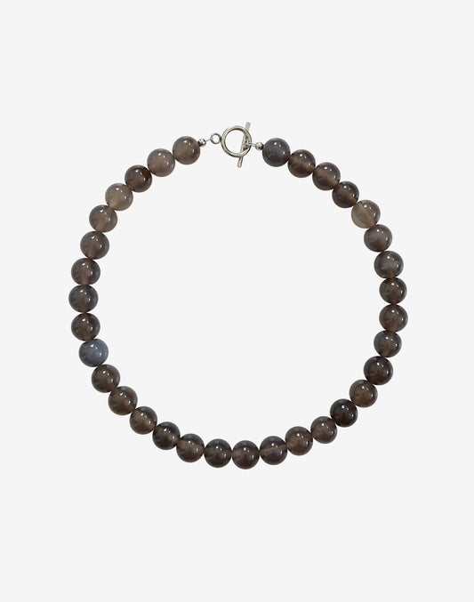 Chunky Leia Necklace / Grey Chalcedony